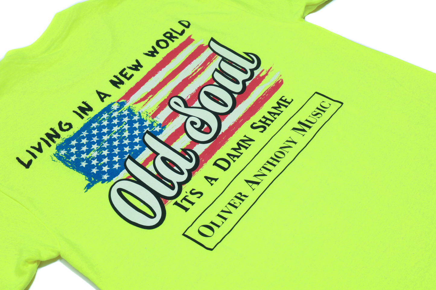 New World Old Soul T-Shirt (Safety Green)