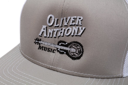 OAM Logo Trucker Hat (Silver/White)