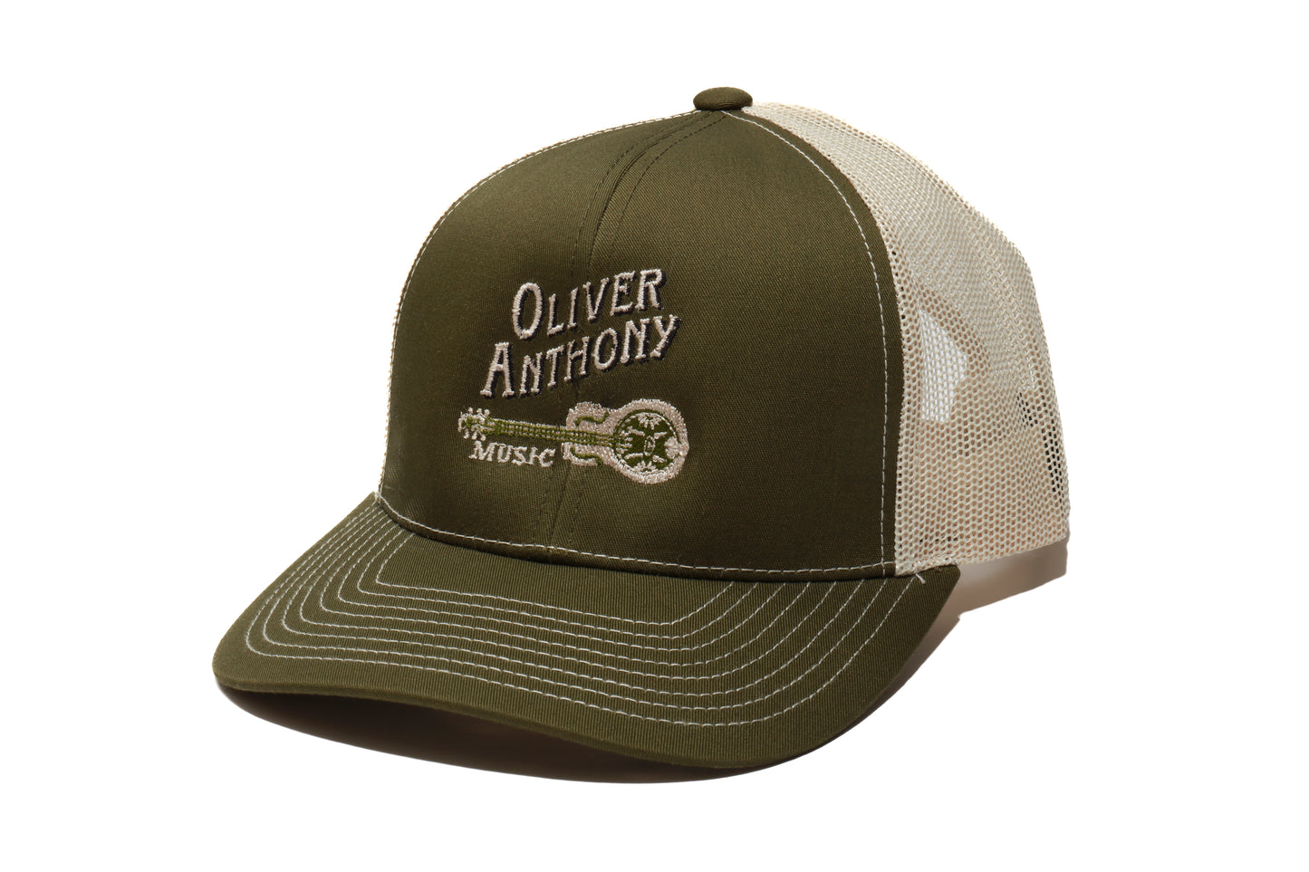 OAM Logo Trucker Hat (Moss/Beige)