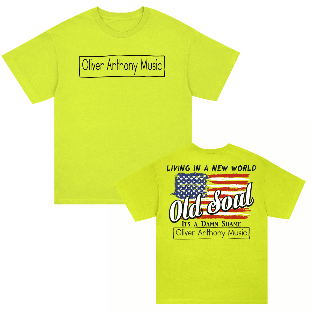 New World Old Soul T-Shirt (Safety Green)
