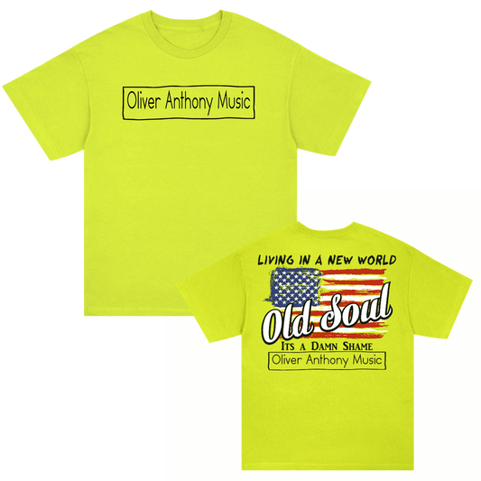 New World Old Soul T-Shirt (Safety Green)