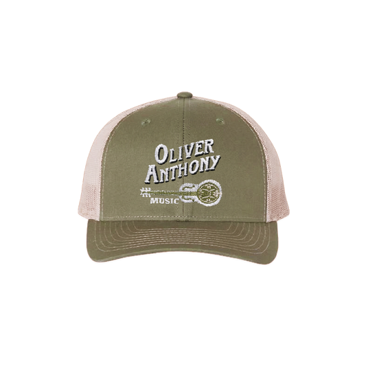 OAM Logo Trucker Hat (Moss/Beige)