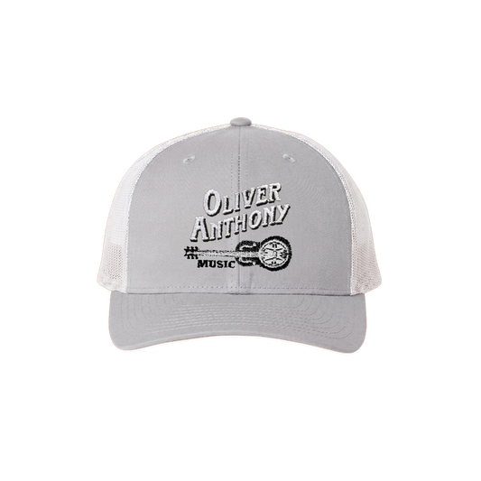 OAM Logo Trucker Hat (Silver/White)