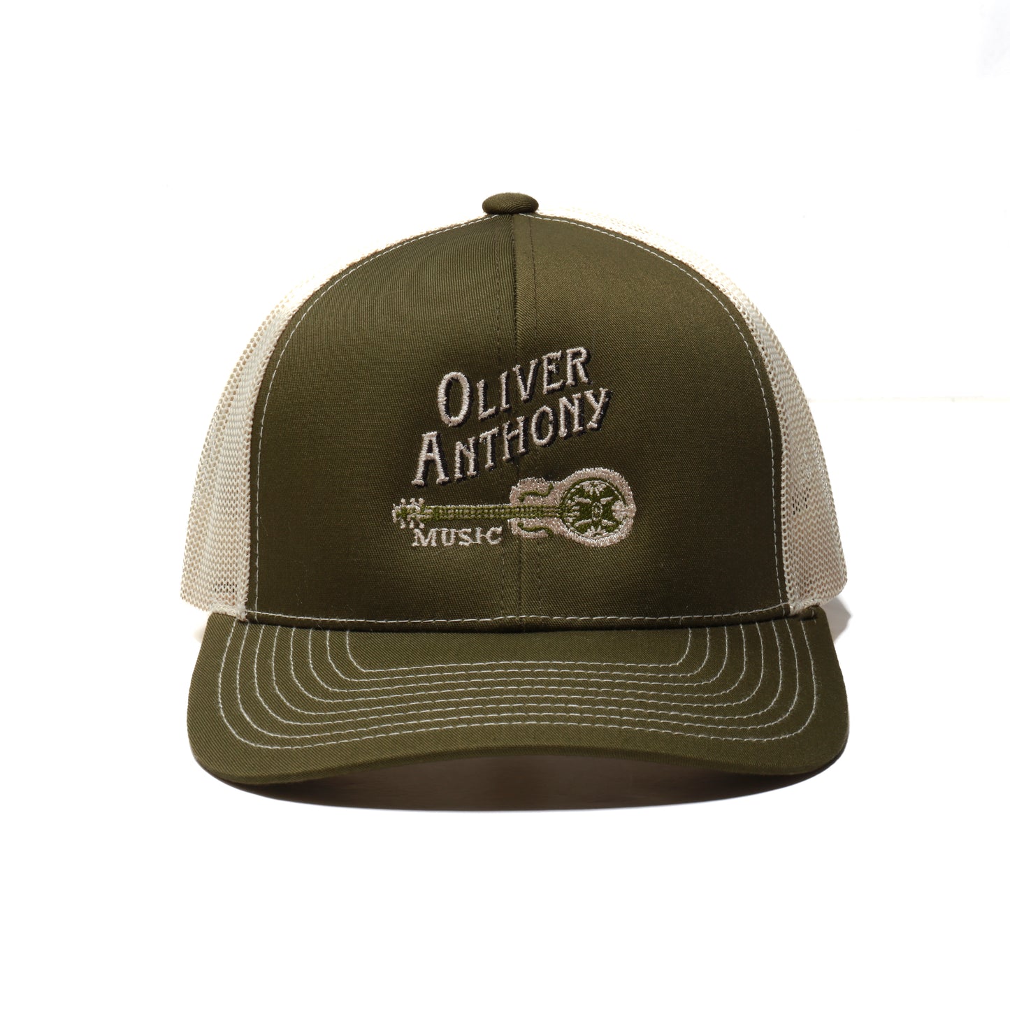 OAM Logo Trucker Hat (Moss/Beige)