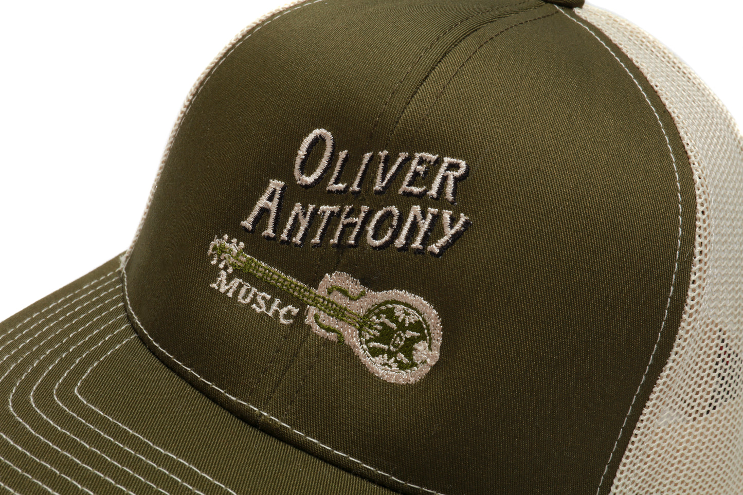 OAM Logo Trucker Hat (Moss/Beige)